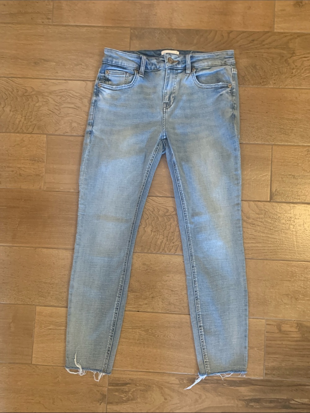 pistola light blue jeans with raw ankle Size 27